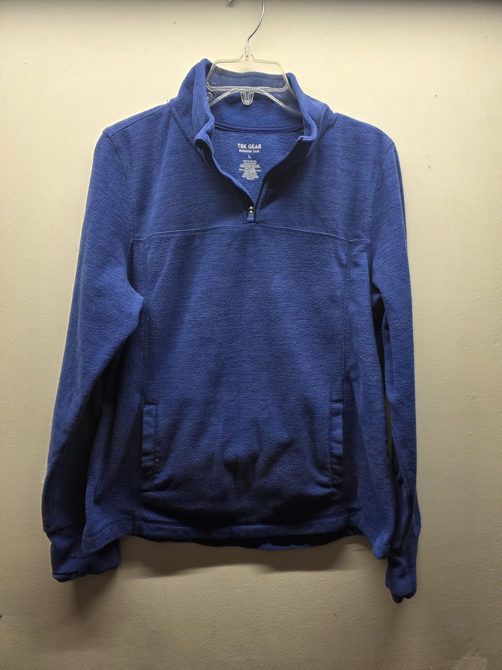 tek gear Men's Blue Half-Zip Fleece Pullover